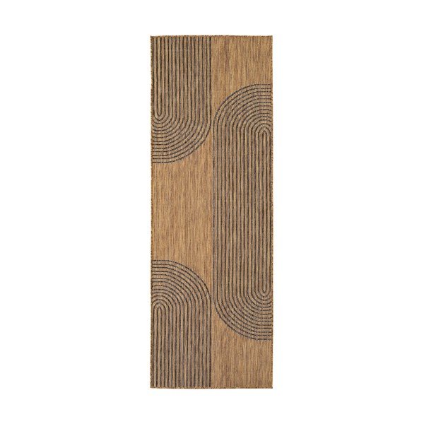Černý/hnědý vnitřní a venkovní běhoun 80x250 cm Mira 1453 – Ayyildiz Carpets