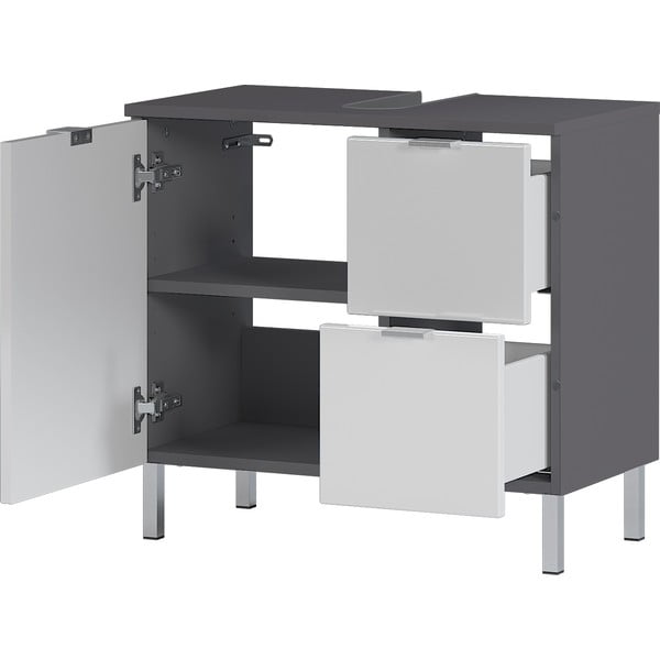 Bílo-šedá skříňka pod umyvadlo 60x56 cm Mauresa - Germania-image-3