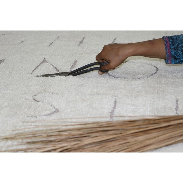 Krémový pratelný ručně tkaný bavlněný dětský koberec 120x160 cm ABC – Lorena Canals-image-4