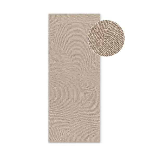 Béžový ručně tkaný vlněný běhoun 80x200 cm Eleni Light Beige – Hanse Home