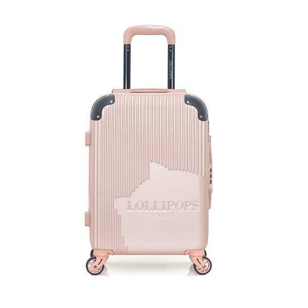 Růžové skořepinové zavazadlo na 4 kolečkách Lollipops Libby, 31 l
