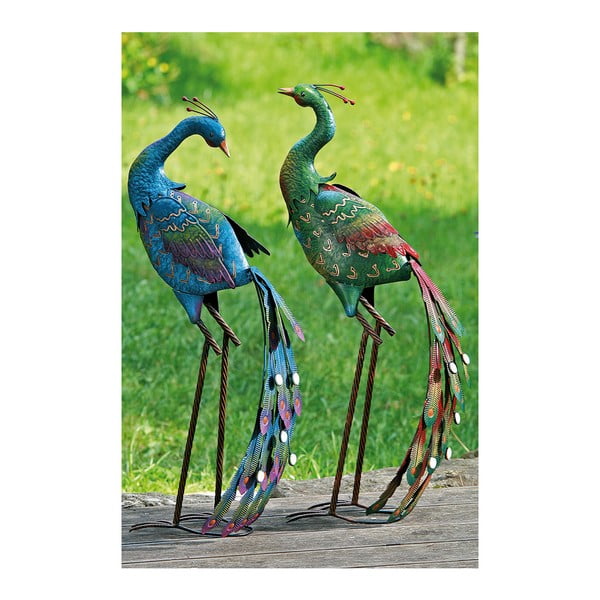 Sada 2 dekorativních zahradních pávů Peacock