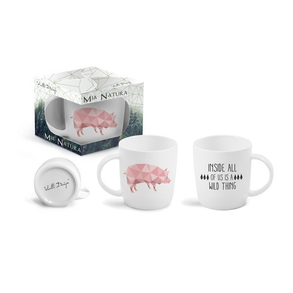 Hrnek z kostního porcelánu Vialli Design Pig s oboustranným potiskem, 370 ml-image-1