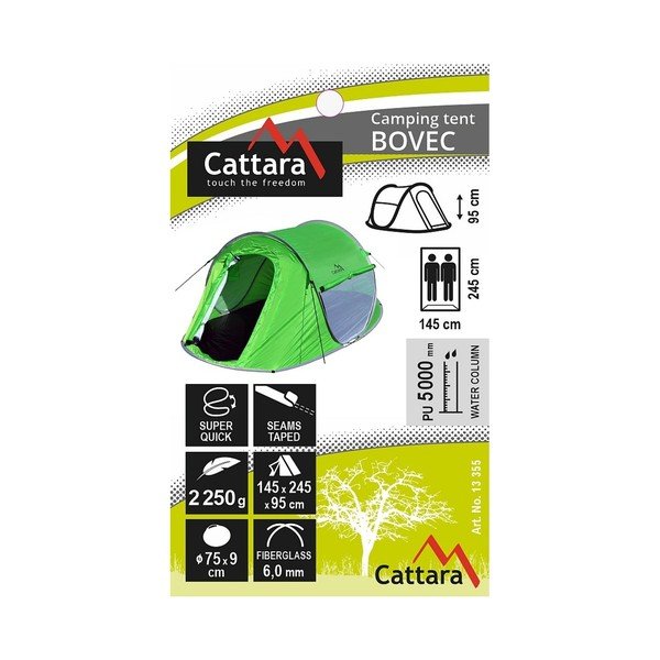 Zelený stan pro 2 osoby Cattara Bovec-image-1