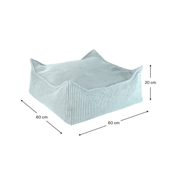 Manšestrový dětský sedací vak v mentolové barvě Square – Wigiwama-image-4