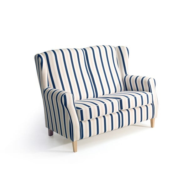 Modrobílá pruhovaná pohovka Max Winzer Lorris, 139 cm-image-2