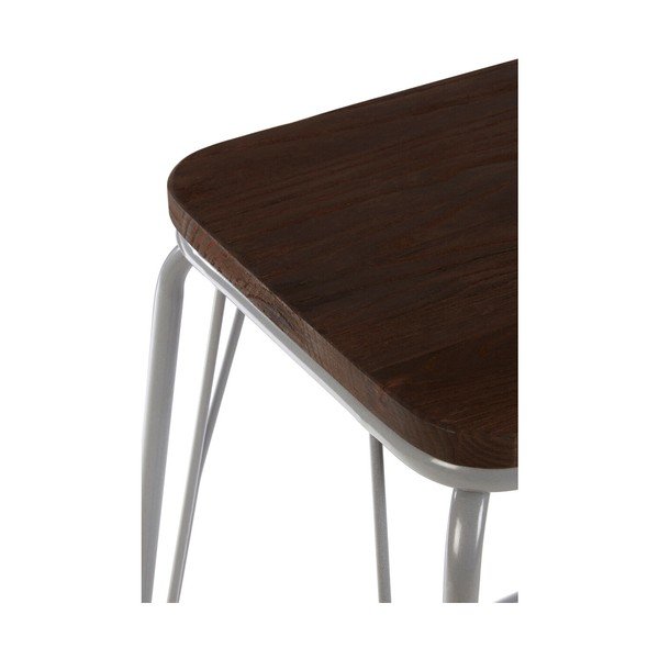 Šedá/v tmavě přírodní barvě stolička z jilmového dřeva District – Premier Housewares-image-2