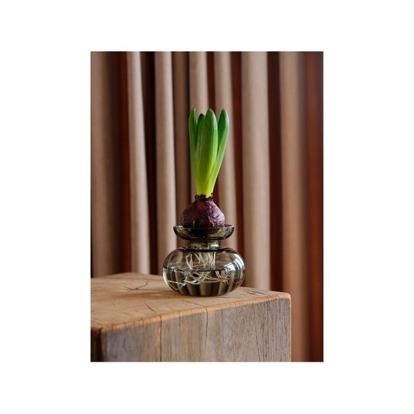 Světle šedá skleněná ručně vyrobená váza (výška 9 cm) Inu – Zone-image-4