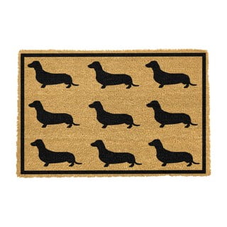 Rohožka z přírodního kokosového vlákna Artsy Doormats Dachshund, 40 x 60 cm