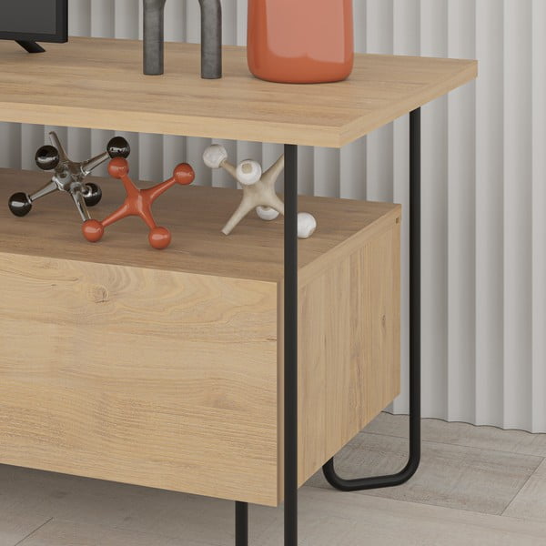 TV stolek v dekoru dubu v přírodní barvě 150x45 cm Dilly – Marckeric-image-4