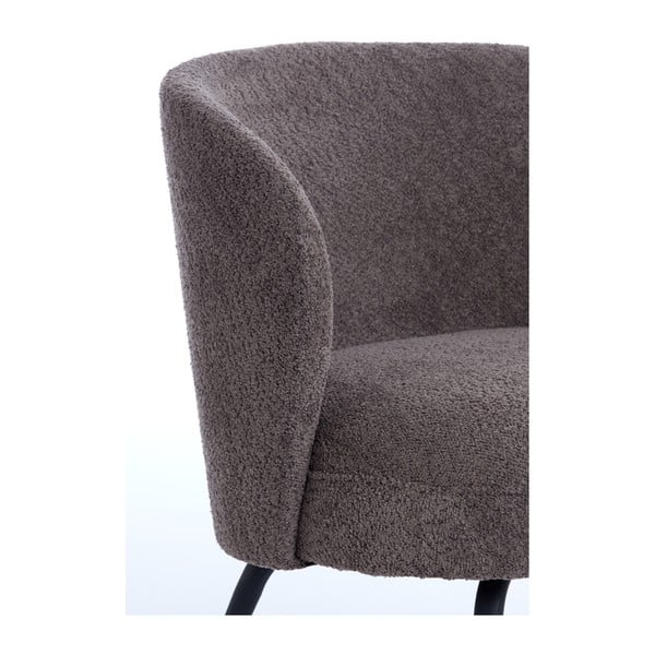 Tmavě hnědé křeslo z textilie bouclé Dieyda – Light & Living-image-1