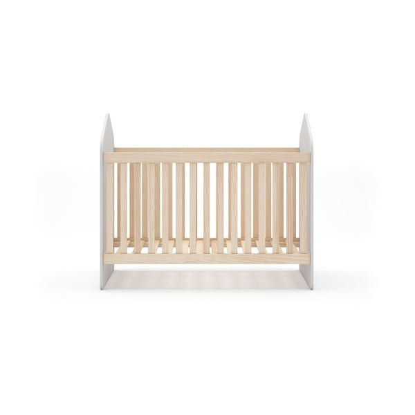 Bílá/přírodní postýlka v dekoru borovice 60x120 cm Estefania – Marckeric-image-2