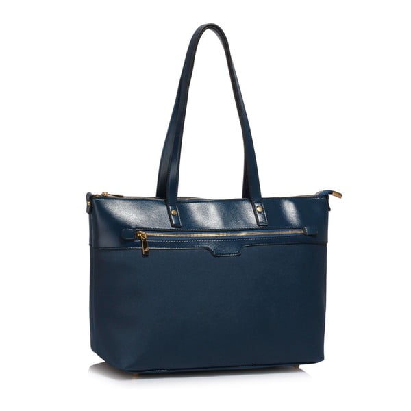 Tmavě modrá kabelka z eko kůže L&S Bags Grab
