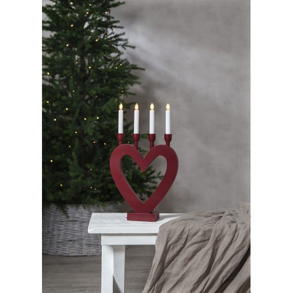 Červený vánoční LED svícen Star Trading Dala, výška 45 cm-image-3
