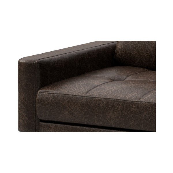 Tmavě hnědé kožené křeslo MESONICA Musso Tufted-image-4