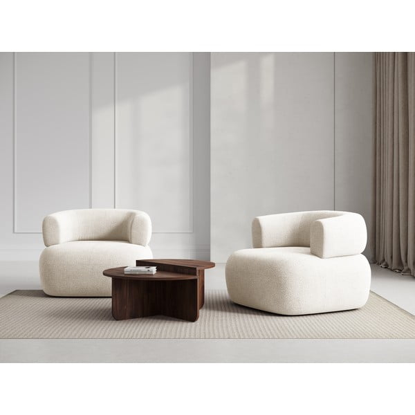 Béžové křeslo z textilie bouclé Jenny – Micadoni Home-image-1