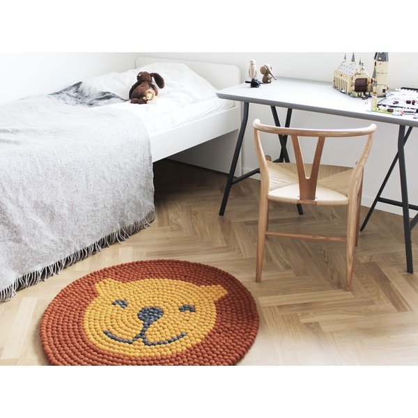 Dětský kuličkový vlněný koberec Wooldot Ball Rugs Lion, ⌀ 90 cm-image-2