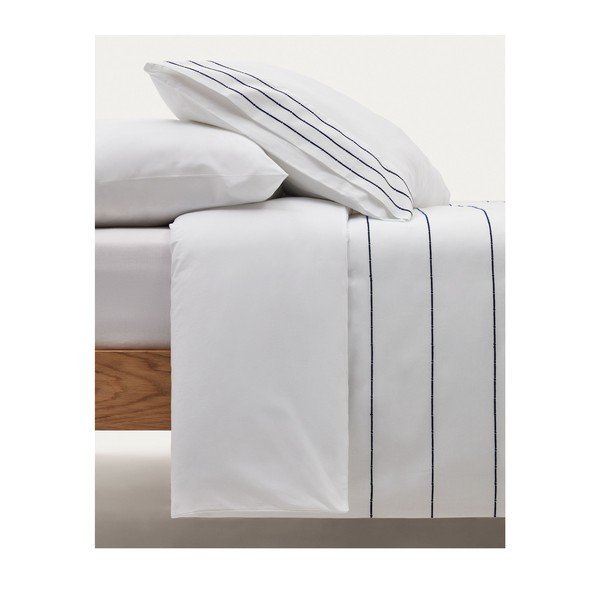 Bílé povlečení na jednolůžko/prodloužené z bavlněného perkálu 150x220 cm Cintia – Kave Home-image-1