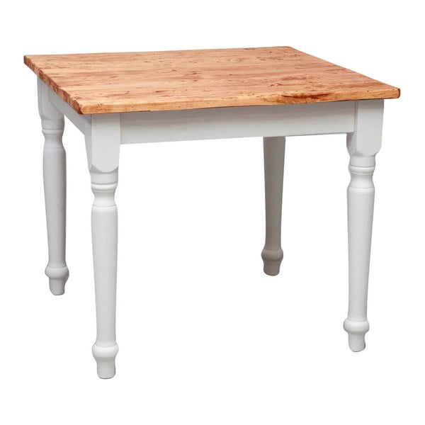 Dřevěný bílý jídelní stůl Biscottini Vill, 90 x 90 cm