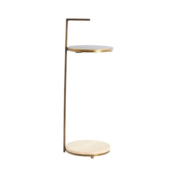 Kulatý odkládací stolek s deskou z kamene ø 26 cm Leda – Light & Living