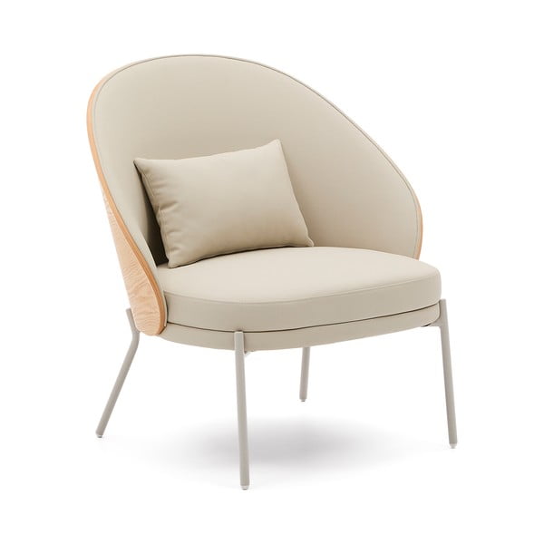 Béžové křeslo z imitace kůže Eamy – Kave Home-image-2