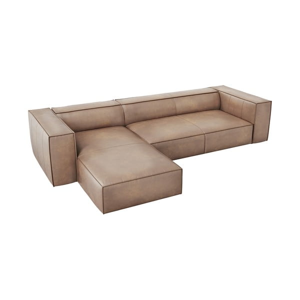 Světle hnědá kožená rohová pohovka (levý roh) Madame – Windsor & Co Sofas-image-3