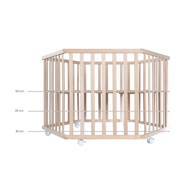 Dětská ohrádka z bukového dřeva v přírodní barvě 119x104 cm – Roba-image-4