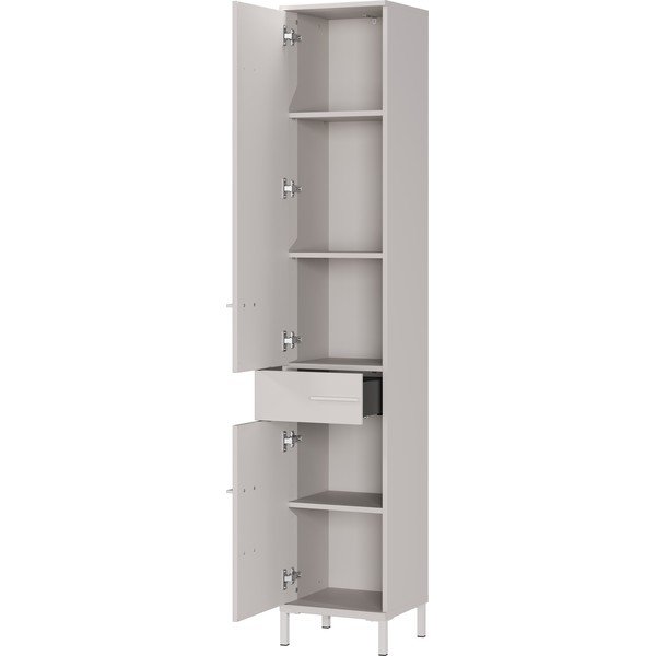 Krémová matná vysoká/úzká koupelnová skříňka 34x190 cm Laurino – Germania-image-3