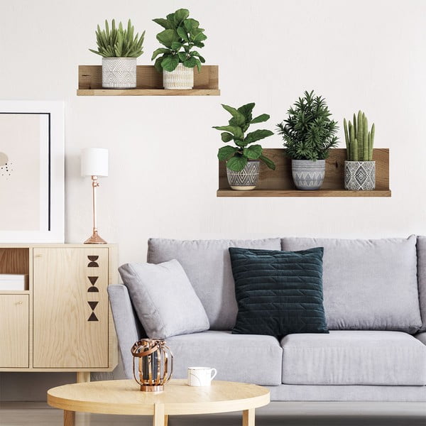 Samolepka na zeď 60x35 cm 3D effect Green Plants – Ambiance-image-2