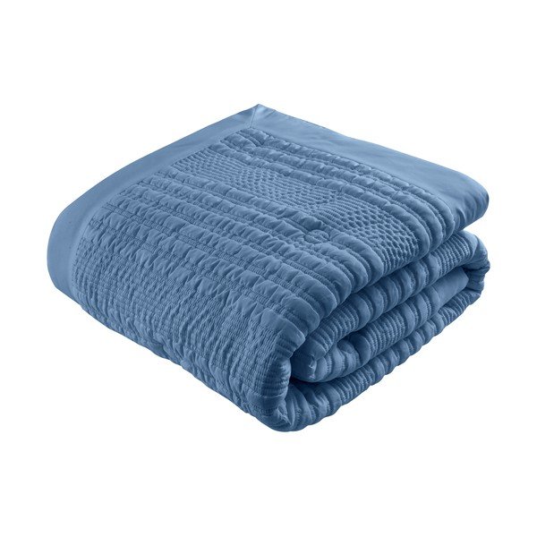 Modrý prošívaný přehoz 220x220 cm  Lennon Stripe – Catherine Lansfield-image-2