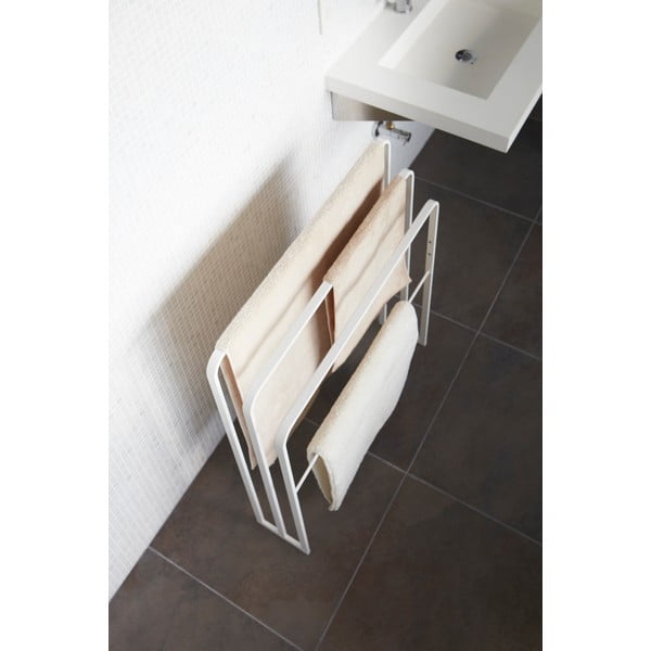 Bílý kovový stojan na ručníky Yamazaki Tower-image-4