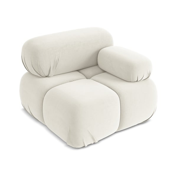 Bílý sametový modul pohovky (pravý roh) Lokua – Makamii-image-2