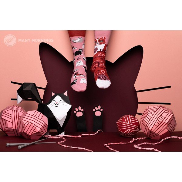 Ponožky Many Mornings Playful Cat, vel. 39–42-image-1