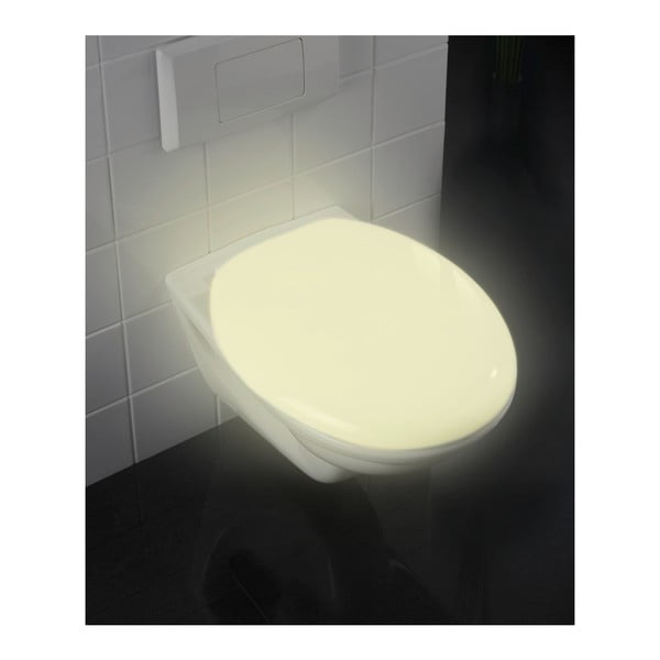 Svítící WC sedátko se snadným zavíráním Wenko Glow, 45,5 x 38,5 cm