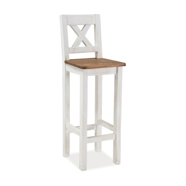 Bílá barová židle z borovicového dřeva Signal Poprad