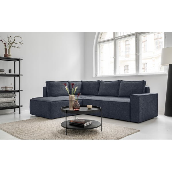 Tmavě modrá rozkládací rohová pohovka (levý roh) Brave Dave – Miuform-image-3