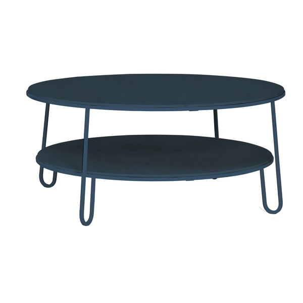 Modrošedý konferenční stolek HARTÔ Eugénie, ⌀ 90 cm