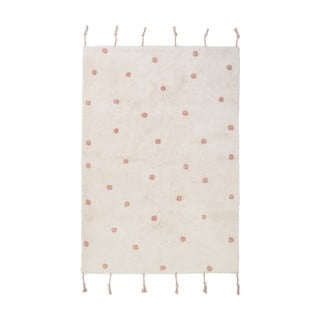Béžovo-růžový ručně vyrobený koberec z bavlny Nattiot Numi, 100 x 150 cm