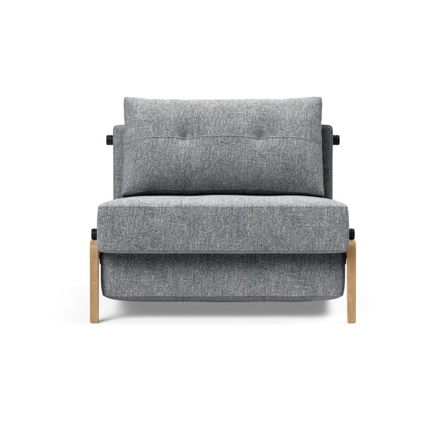 Šedé rozkládací křeslo Innovation Cubed Wood Twist Granite-image-4