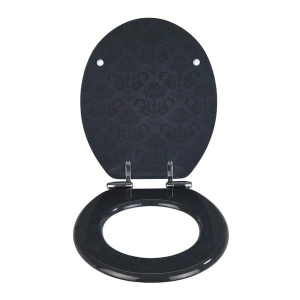 Tmavě šedé WC sedátko se snadným zavíráním Wenko Bellevue, 42,5 x 35,5 cm-image-2