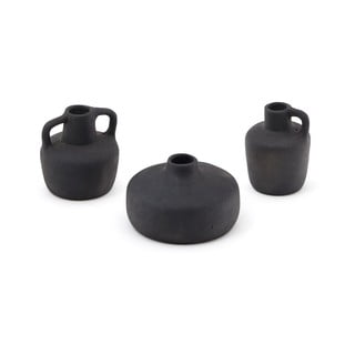 Černé terakotové vázy v sadě 3 ks (výška 6 cm) Sofra – Kave Home