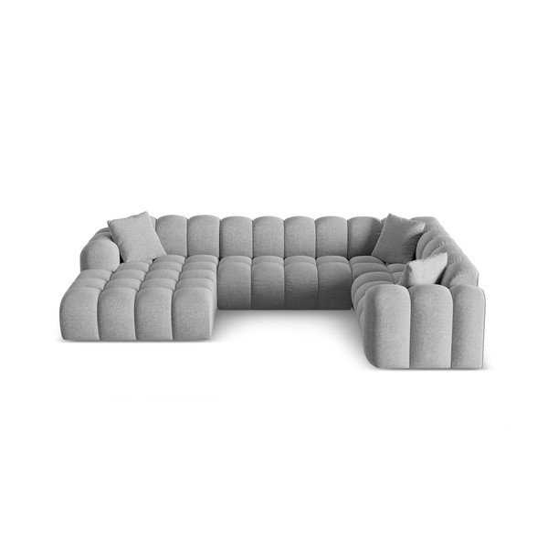 Světle šedá žinylková rohová pohovka (pravý roh/do "U") Treno – Cosmopolitan Design