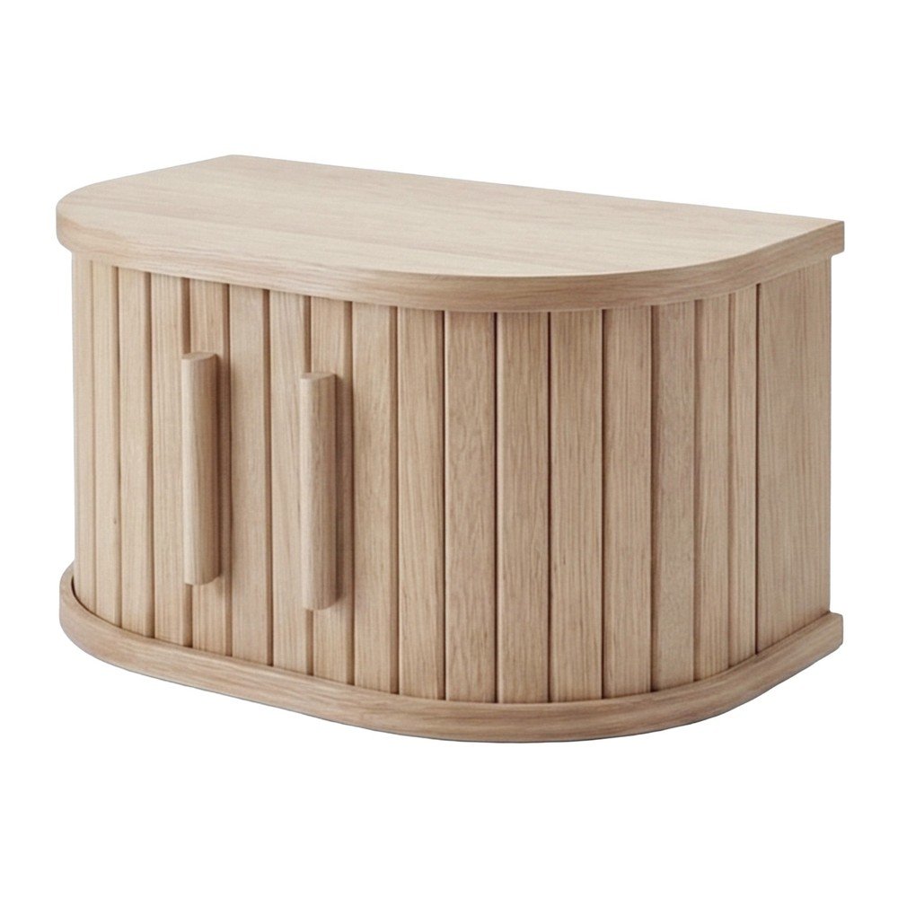 Závěsný/s poličkami noční stolek v dekoru dubu ve světle přírodní barvě Meta – Unique Furniture