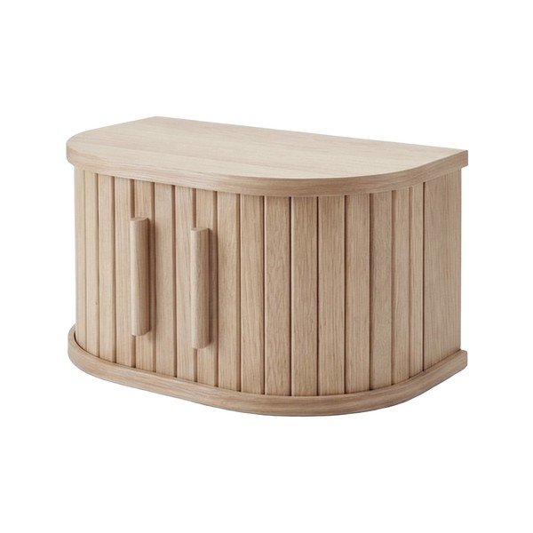 Závěsný/s poličkami noční stolek v dekoru dubu ve světle přírodní barvě Meta – Unique Furniture