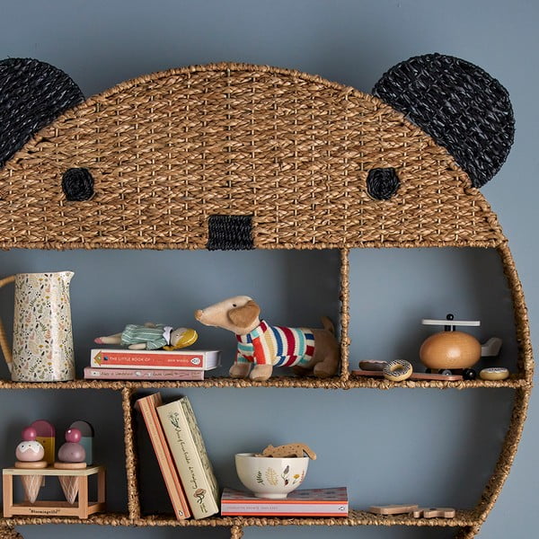 Dětská nástěnná knihovna z mořské trávy v přírodní barvě 91,5x98 cm Ghalia – Bloomingville Mini-image-1