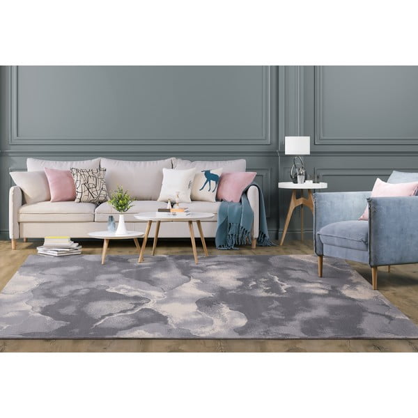 Šedý vlněný koberec 133x180 cm Cirrus – Agnella-image-1