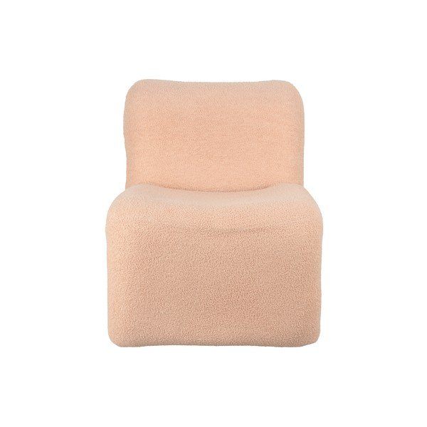 Křeslo z textilie bouclé v béžové a světle hnědé barvě Fuerza – Leitmotiv-image-2