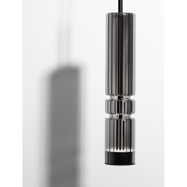 Šedé skleněné LED závěsné svítidlo ø 8 cm Bento – Nova Luce-image-4