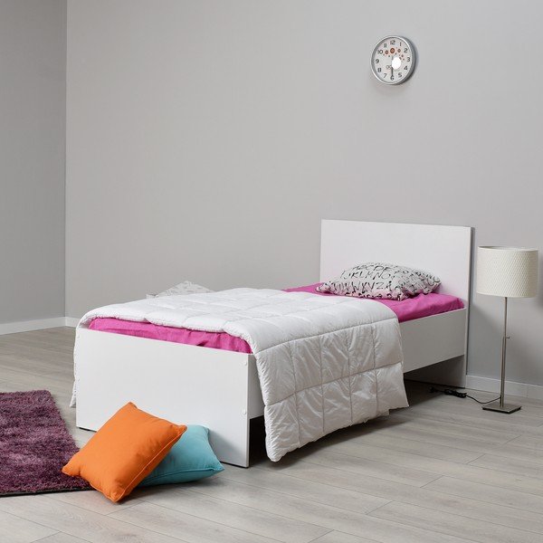 Bílá jednolůžková postel 90x190 cm KRY – Kalune Design-image-1