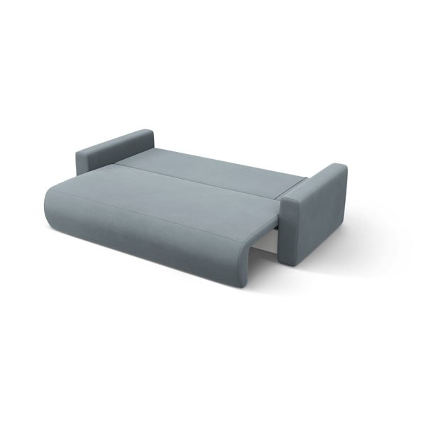 Šedomodrá sametová rozkládací rohová pohovka s úložným prostorem  Belfast – Cosmopolitan Design-image-4